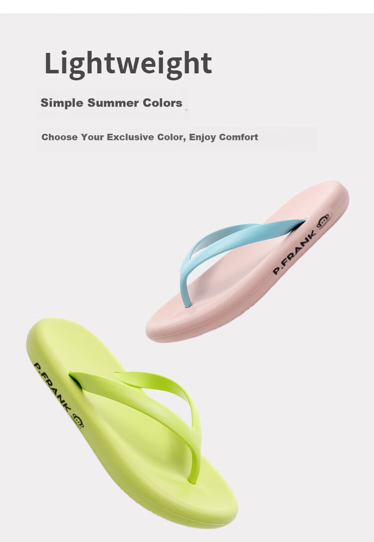 Paul Frank Women's Flip Flops Summer Outdoor Non-Slip Casual Beach EVA Sandals Light Pink Size 37-38 7