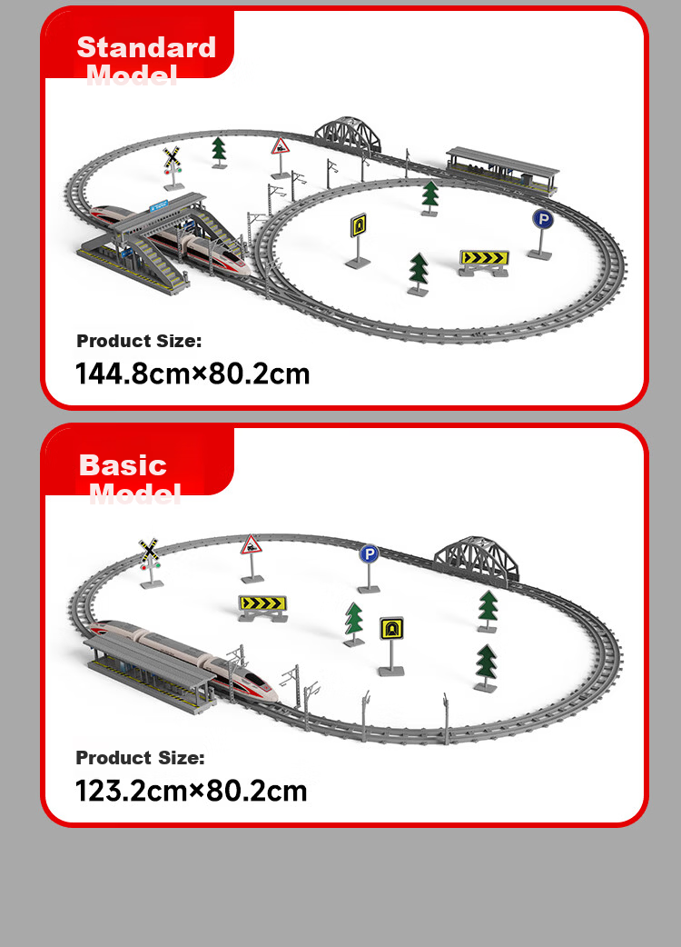 Jihao Children's Train Toy Boys Fuxing Model Train DIY Track Set Ages 3-6-12 Birthday Gift 13