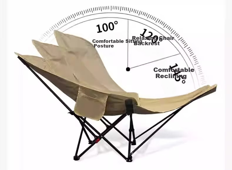 Shunyou Outdoor Folding Camping Chair Recliner Portable Folding Stool Fishing Stool Moon Chair with Footrest SY-1402 3