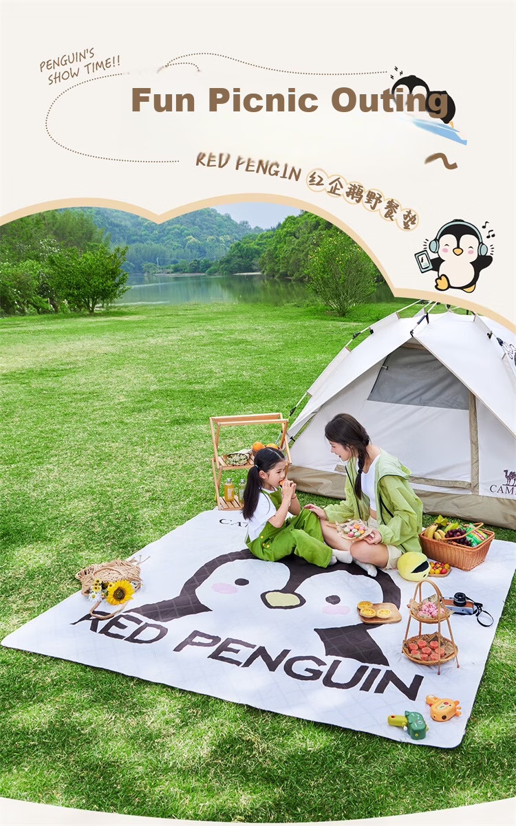 CAMEL Panda Picnic Mat Thickened Tent Moisture-Proof Mat Ludo Children's Spring Outing Mat Off-White P644 Ground Sleeping Mat 2