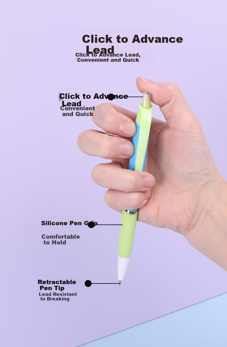Disney 2.0mm Posture Correction Automatic Pencil 2-Pack Mickey Stationery for Elementary Students Beginner Grip Correction Mechanical Pencil 2