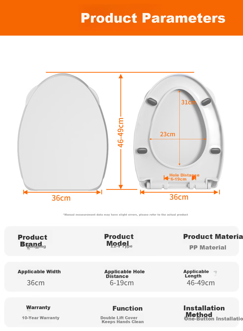 Songjing Universal Thickened Toilet Seat Cover Household Anti-Break Old-Style Flush Toilet Seat Ring Accessory Silent Lid 3