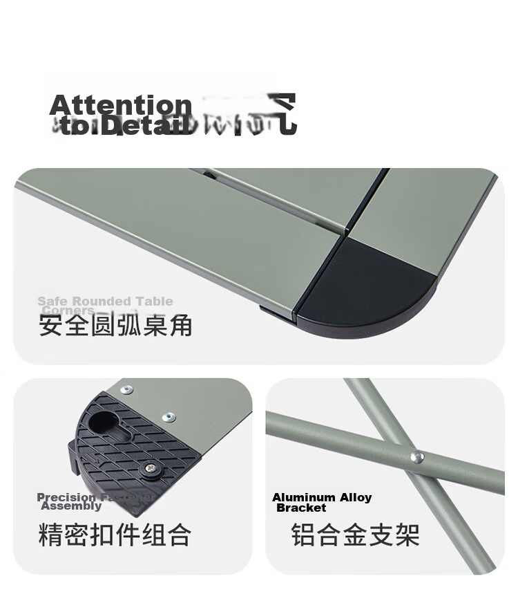 Naturehike Nuoke Mountain L03 Outdoor Ultralight Aluminum Alloy Portable Folding Camping Table Picnic Table_Titanium Color/L 12