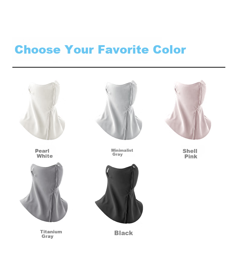Meilicheng Women's Sunscreen Mask UV Protection Face Cover High-Value Lightweight Cooling Facekini Face Shaping KZ03 Black 18