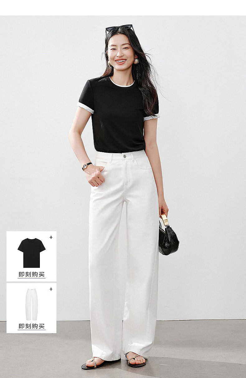 Yixiang Liying Lyocell Short Sleeve T-Shirt Women 2026 Spring New Shoulder Base Shirt Lavender Purple M 34