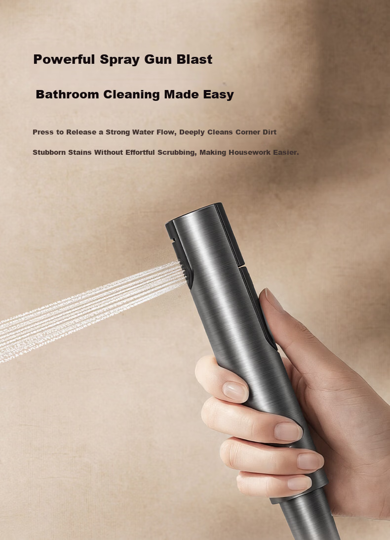 JOMOO Piano Key Shower Set Three-Function Spray Gun Gray Square Tube Wall-Mounted Large Storage Pressure-Boosting Descaling Showerhead 18