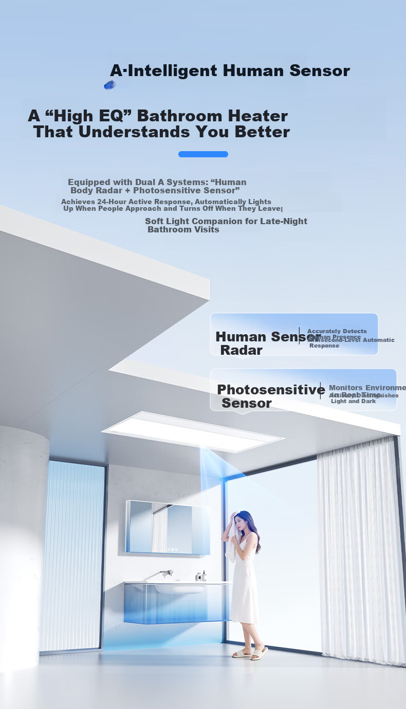Midea Smart Bathroom Heater S Series Warm Air Lighting Exhaust Integrated Sterilization Deodorization Voice Warm Air Machine AI Human Sensor S3 Pro 3