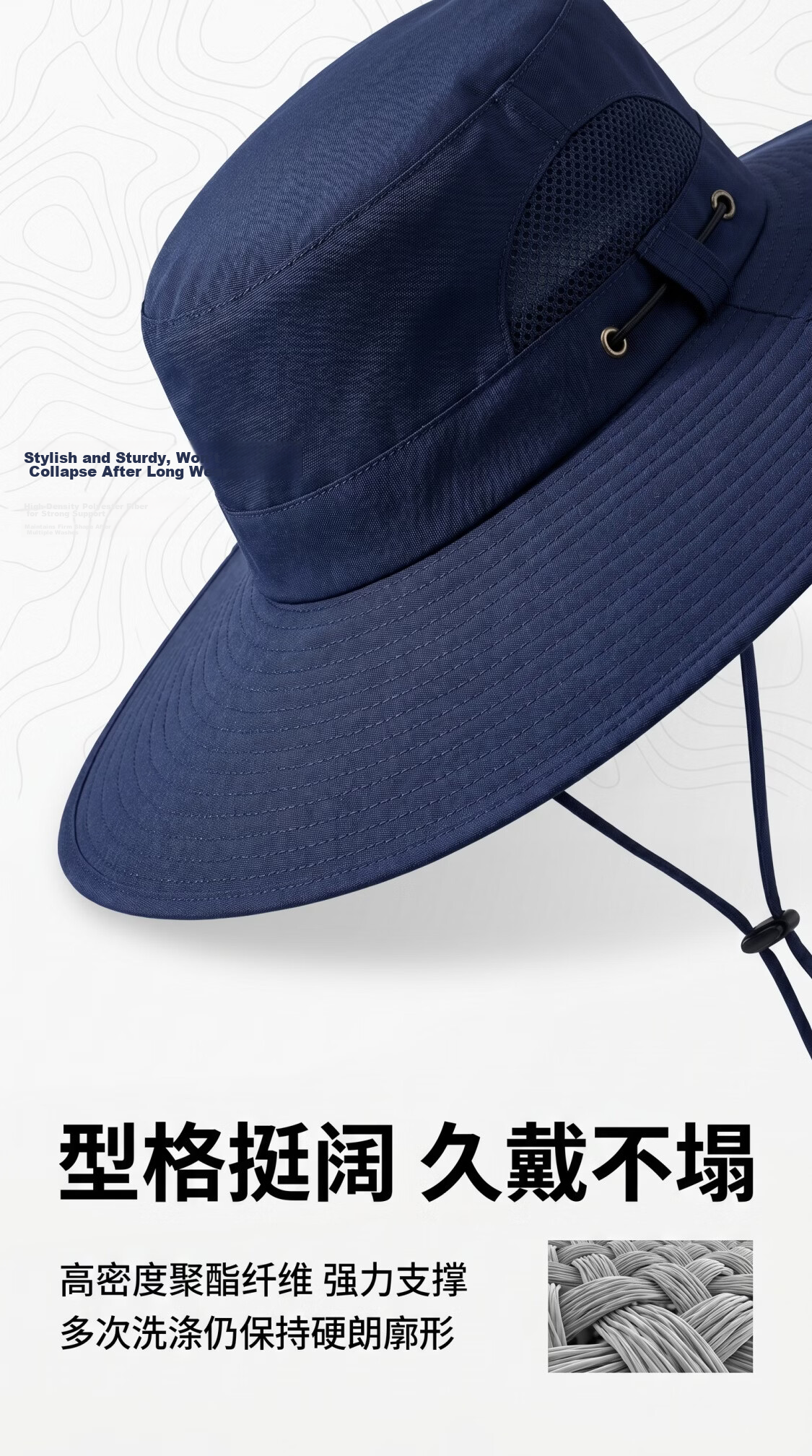 Yuxiaoduo Four Seasons Sunshade Bucket Hat Unisex Outdoor Wide Brim Mesh Fishing Sun Protection Hat JD Self-operated Black 6