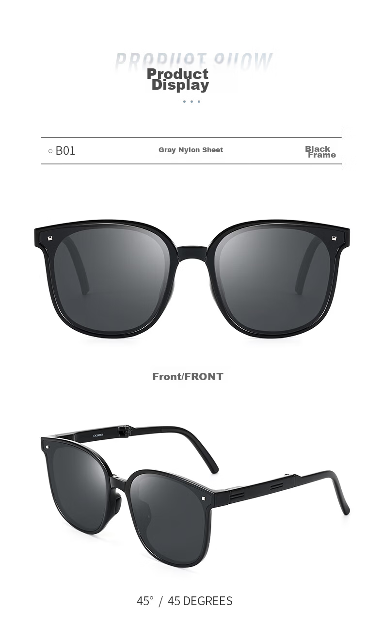 CAXMAN Foldable GM Sunglasses Unisex Nylon HD UV Protection Lightweight Fashion Eyewear 15