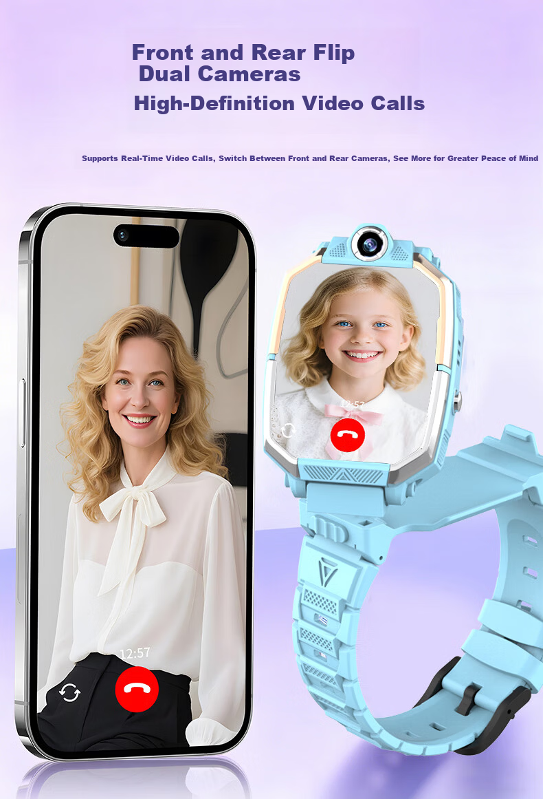 HAOXUEXI Smart Kids Phone Watch 5G Full Network Positioning Flip Waterproof WeChat for Boys and Girls Elementary and Middle School 10