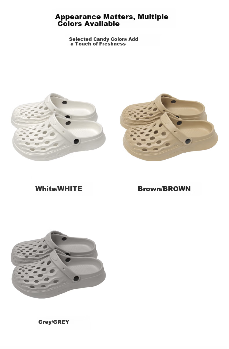 Qiumuxi Women's EVA Slip-On Clogs Non-Slip Thick Sole Soft High Elastic Breathable Home and Outdoor Toe-Covered Slippers 2