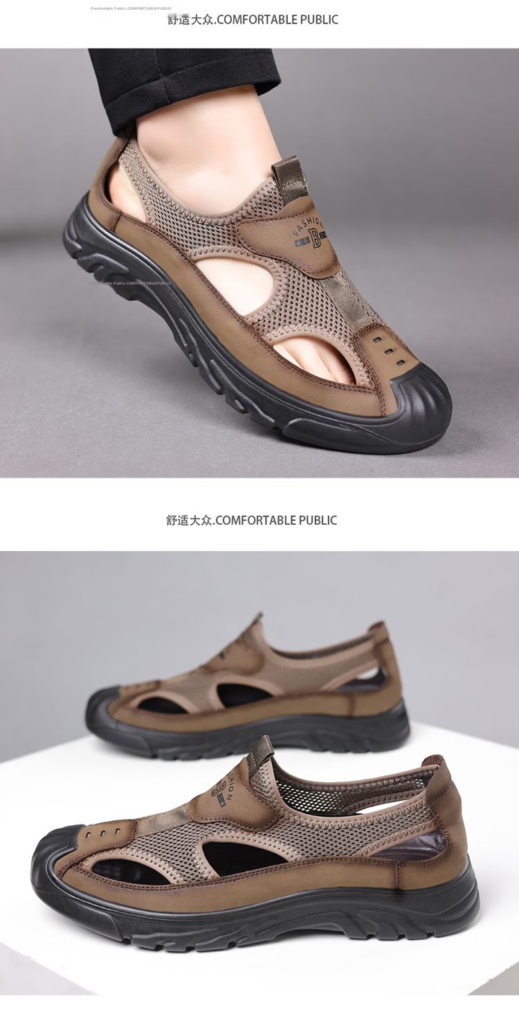 Jingzhenlianggong New Casual Sandals High-Quality Ultra-Soft Men's Breathable Sandals Wear-Resistant Non-Slip Dark Brown [Water-Resistant] Size 41 18