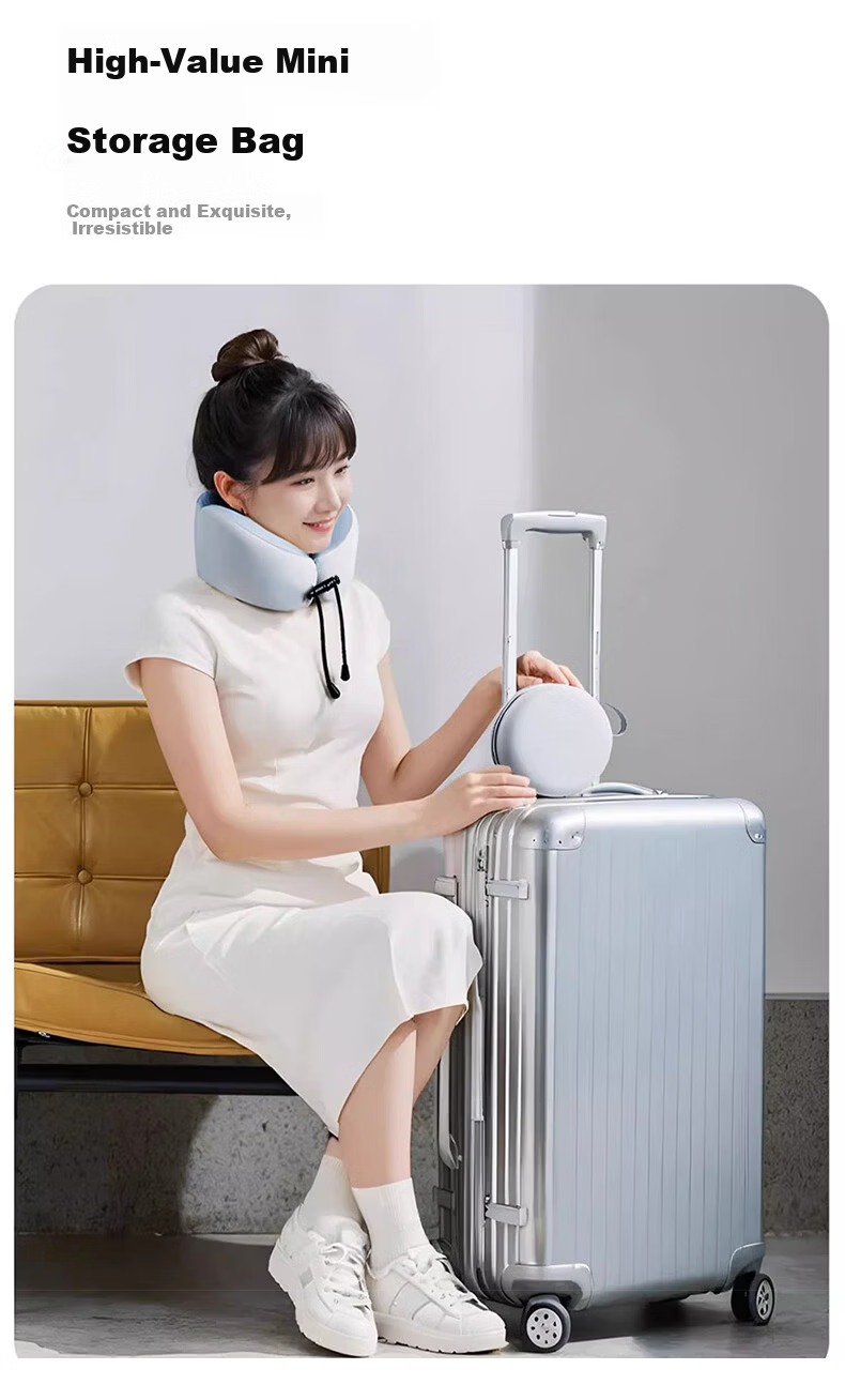 Zhunhang Neck Support U-Shaped Pillow Travel Neck Pillow for Airplane Train High-Speed Rail Office Nap Pillow Foldable U-Shaped Cushion 6