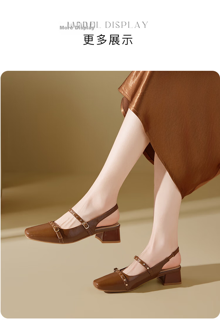 Zhuoshini Women's Low-Cut Sandals 2026 New Summer Fashion Chunky Heel Mary Jane Shoes with Skirts, Off-White, Size 39 9