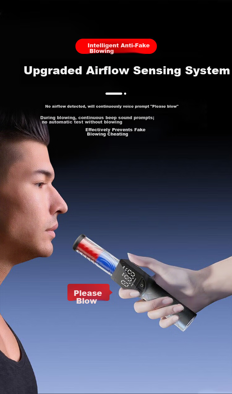 ZhuGu Portable Alcohol Tester Digital Breathalyzer High-Precision Metal Alcohol Detector 13