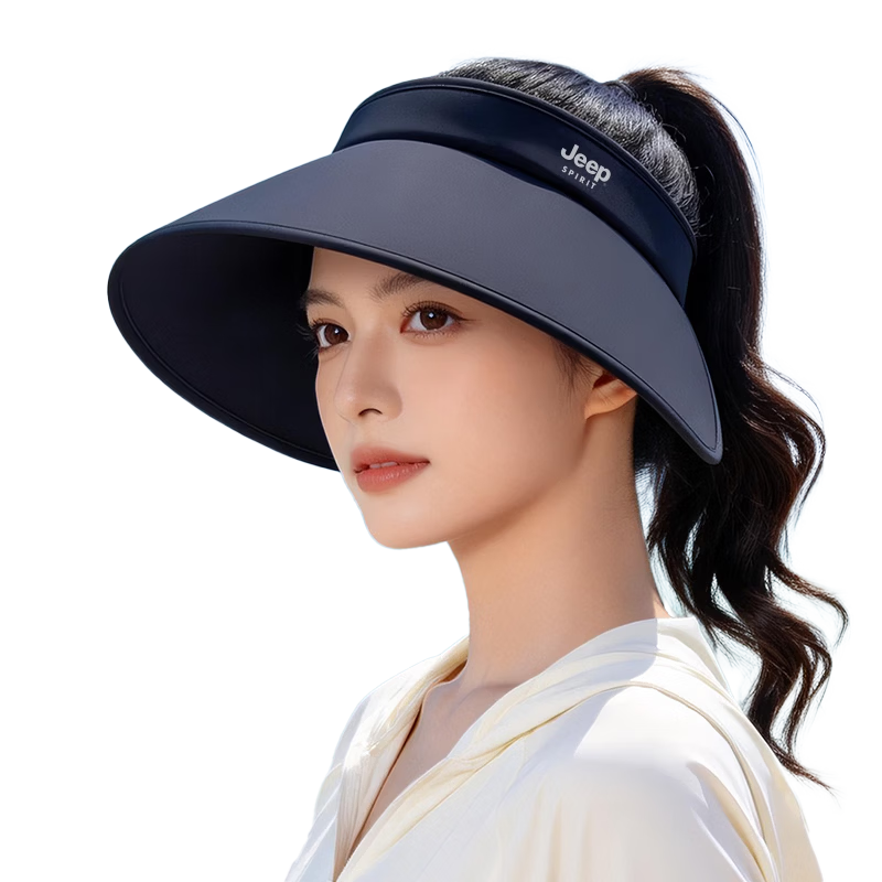 JEEP SPIRIT Women's Sun Protection Hat 2026 New Summer UV Protection Open Top Cap J40007 Dark Gray
