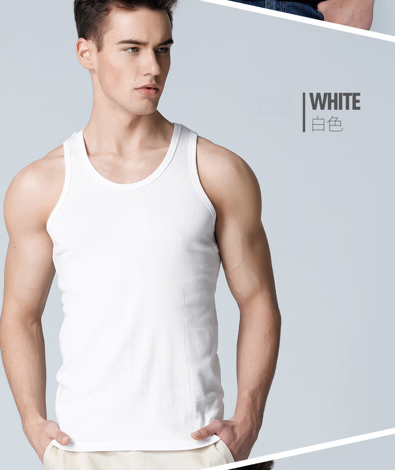 SNOWFLYING Men's Pure Cotton Summer Thin Fitness Sports Seamless Vest Sleeveless Tank Top 7