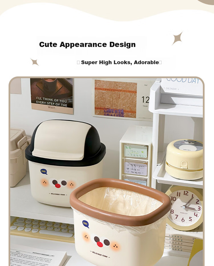 Class 3-2 Realistic Educational Kids Toy Mini Desktop DIY Trash Can Pretend Play Gift for Boys and Girls 3