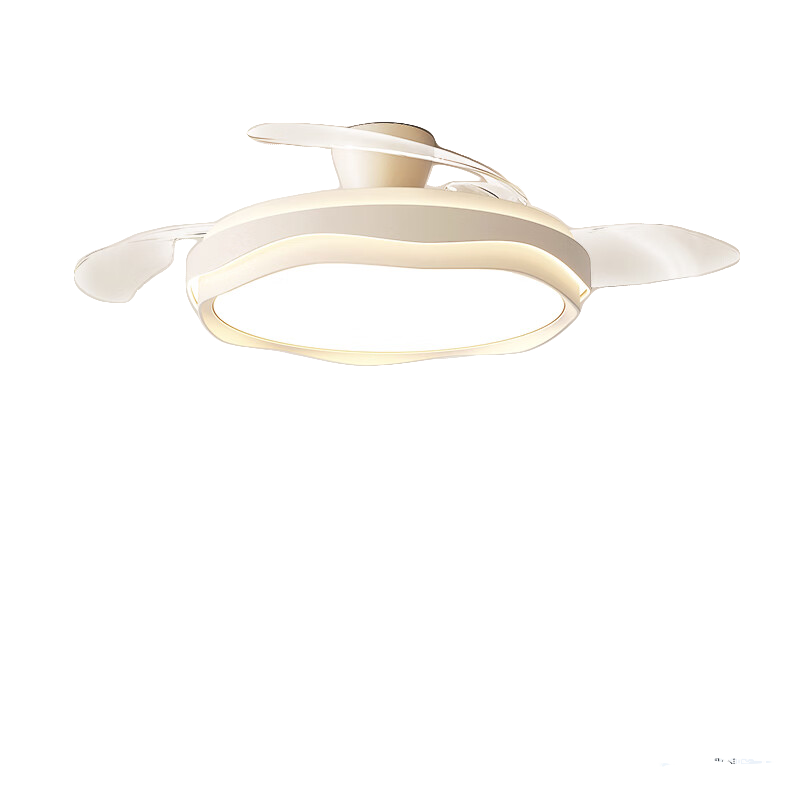 Dell Fan Light Pure Eye Protection Invisible Ceiling Fan Light LED Cream Style Zhongshan Lighting Dining Bedroom Light with Installation Included