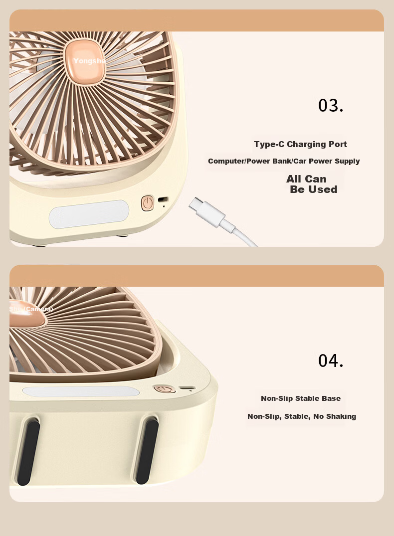 LEISE Quiet Turbo Stand Fan Desktop Night Light Combo Convection Ventilation Air Conditioner Companion LS-F3 13