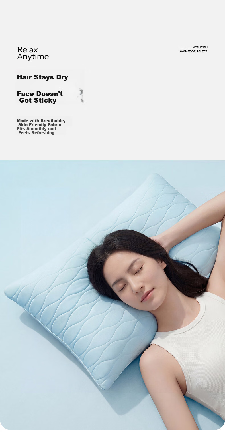 Huishui Huhu Cooling Pillowcase A-Class Antibacterial Mite-Resistant Summer Pair 48*74cm Ice Silk Breathable Solid Color Pillowcases 2