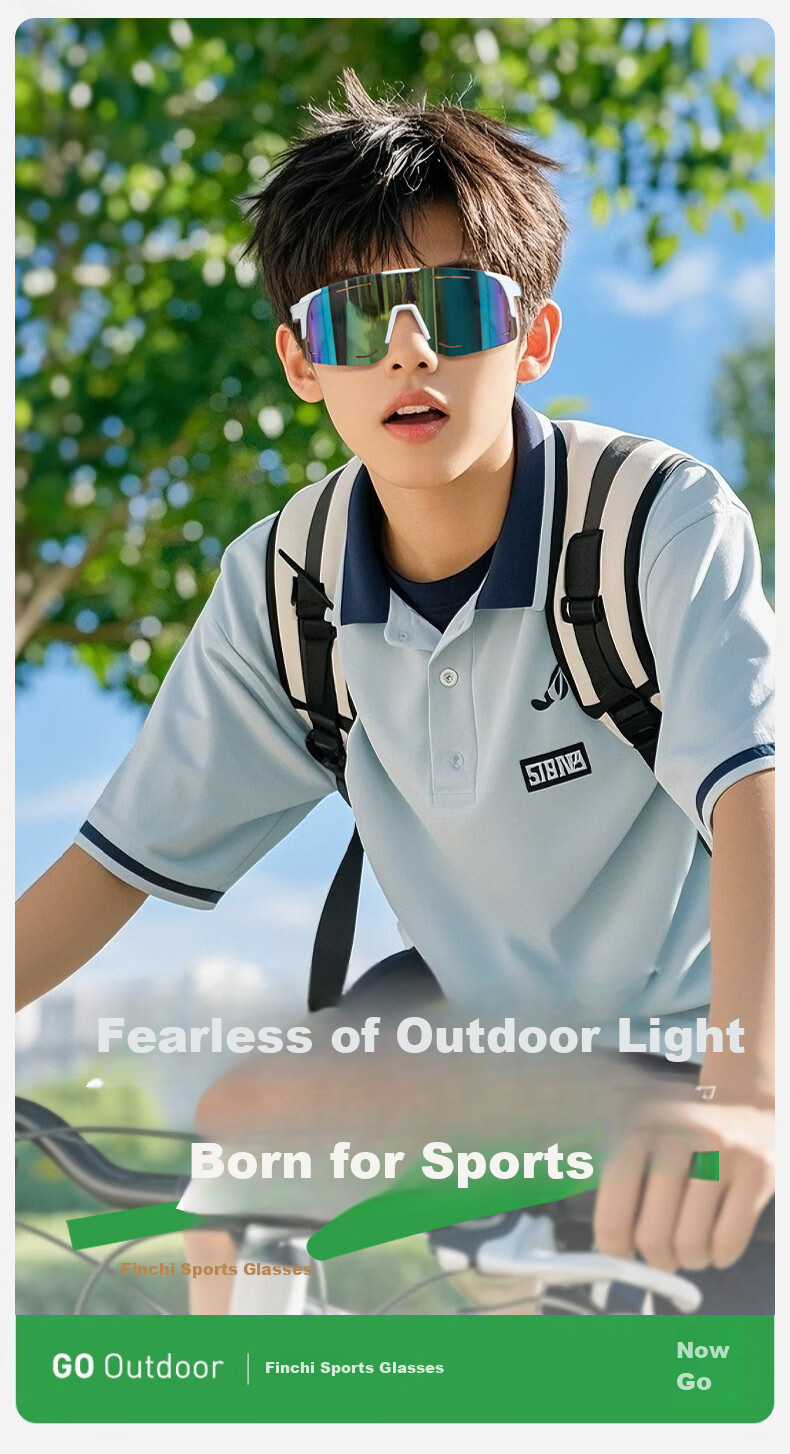 FENCHI Youth Cycling Goggles Windproof UV Protection Outdoor Sports Glasses Kids Spring Autumn Sun Protection Sunglasses 2