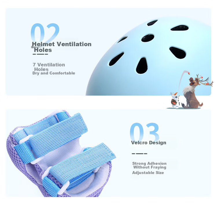 Disney Kids Adjustable Helmet for Roller Skating, Scooter, Bicycle Riding, Anti-Fall Protective Gear, Balance Bike, Girl Elsa 13