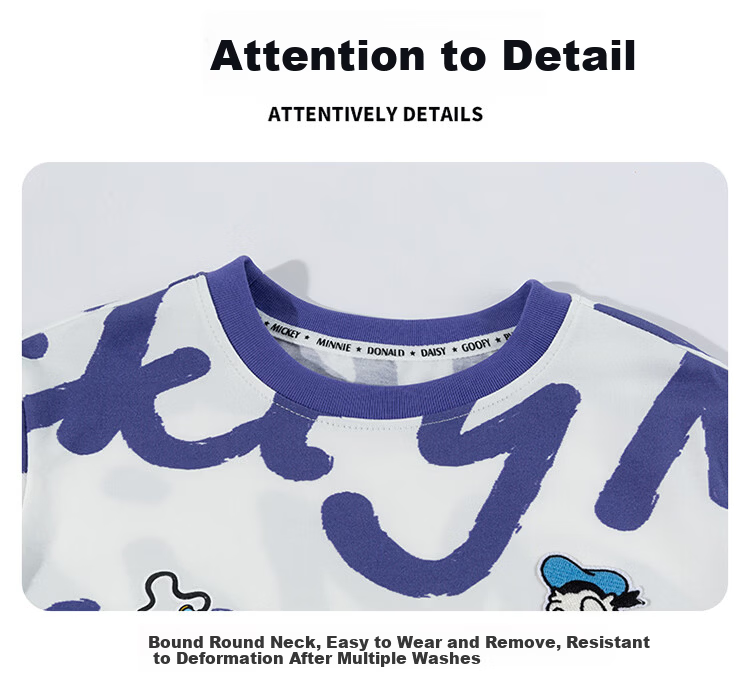 Disney Boys Comfortable Trendy Short Sleeve and Shorts Set Summer New Two-Piece Purple Size 90 14