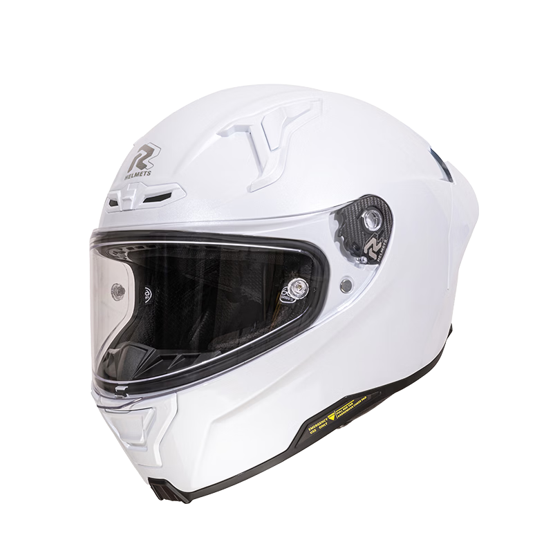 RR F01DOT/ECE Motorcycle Helmet Unisex Four Seasons Full Face Racing Helmet Bright Moon White L