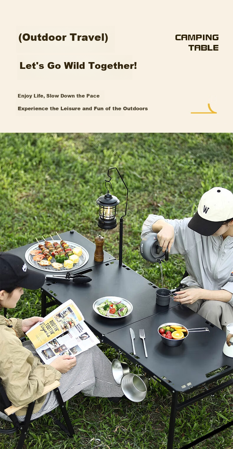 Hakkai Bird Shadow Tactical IGT Camping Table Outdoor Hydraulic Folding Portable Picnic Table Large Lightweight Gear 2