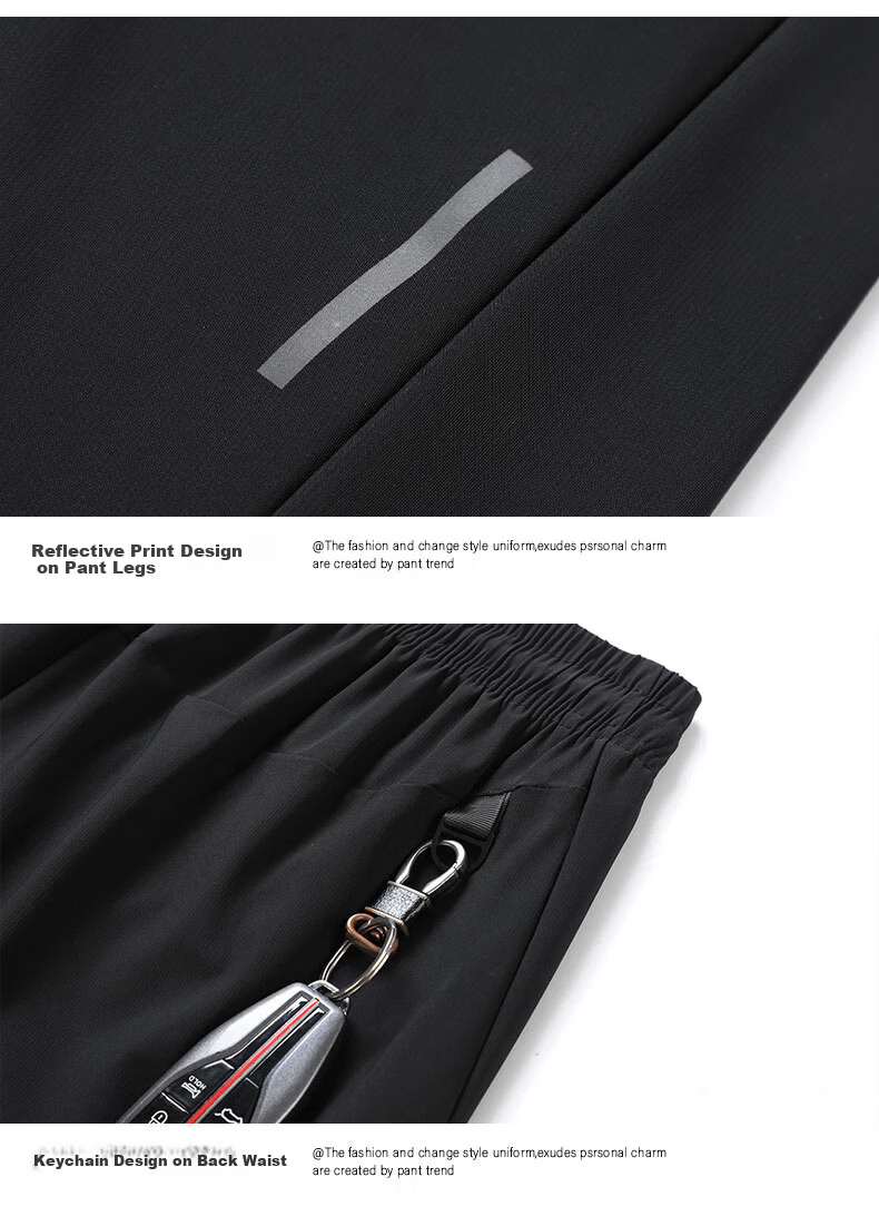 TUCANO Men's Summer Ice Silk Pants Lightweight Quick-Dry Casual Loose Straight-Leg Sports Trousers Father's Day Gift for Dad 13