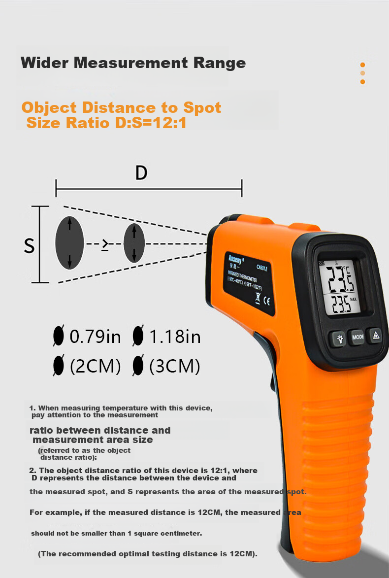 Pading Infrared Thermometer Industrial High-Precision Temperature Gun for Water, Oil, and Kitchen Baking Temperature Measurement 5