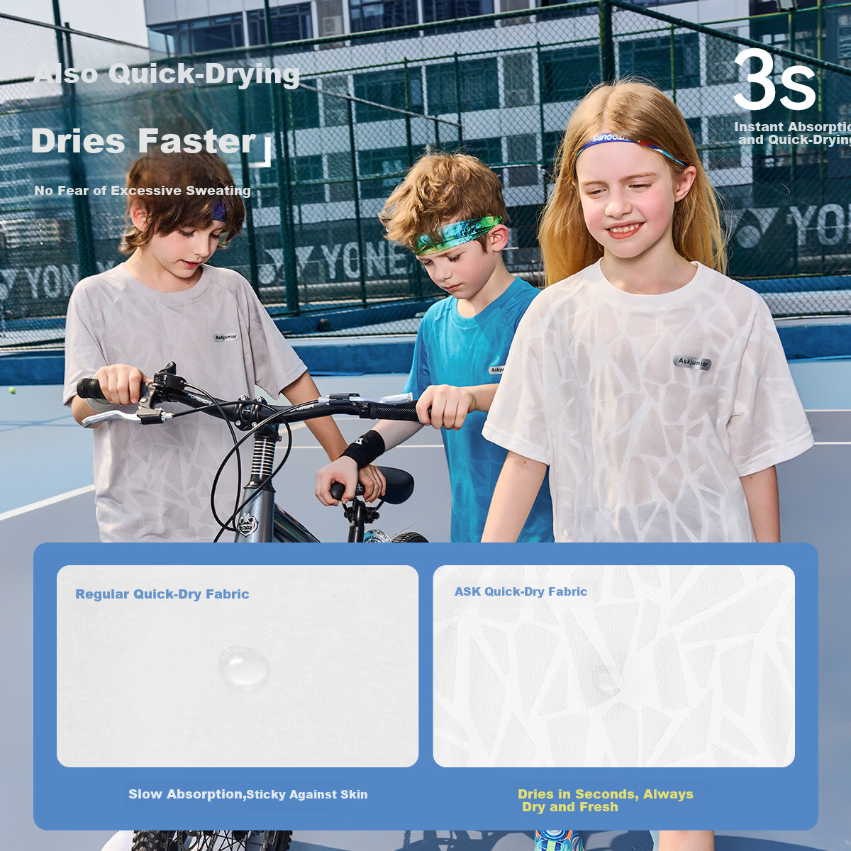 ASK JUNIOR Parent-Child Running Sports Set Summer Kids Boys Girls Quick-Dry Cooling Short Sleeve T-Shirt Shorts Youth Two-Piece Set