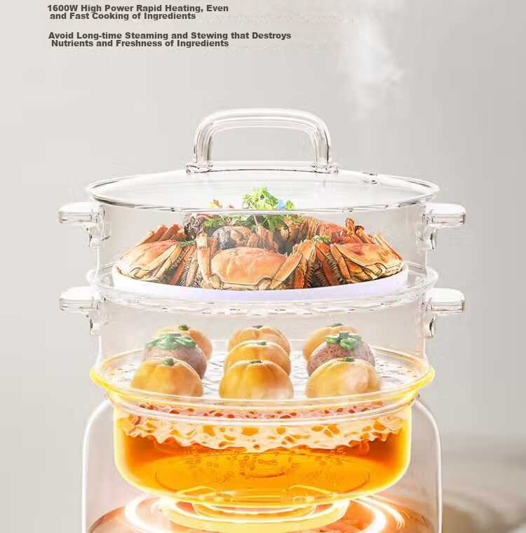 Joyoung 2026 New Stainless Steel 3-Layer Large Capacity Electric Steamer with Double Circulation and High Heat Fast Steaming for Fish Multifunctional Household Electric Cooker 24