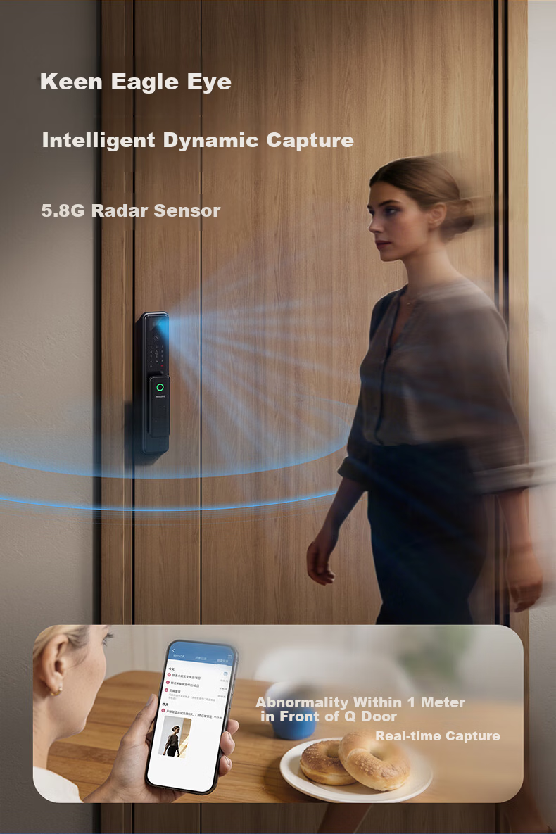 PHILIPS Fully Automatic Palm Vein 3D Facial Recognition Smart Door Lock Home Peephole Anti-theft Electronic Lock 301MFVP 6