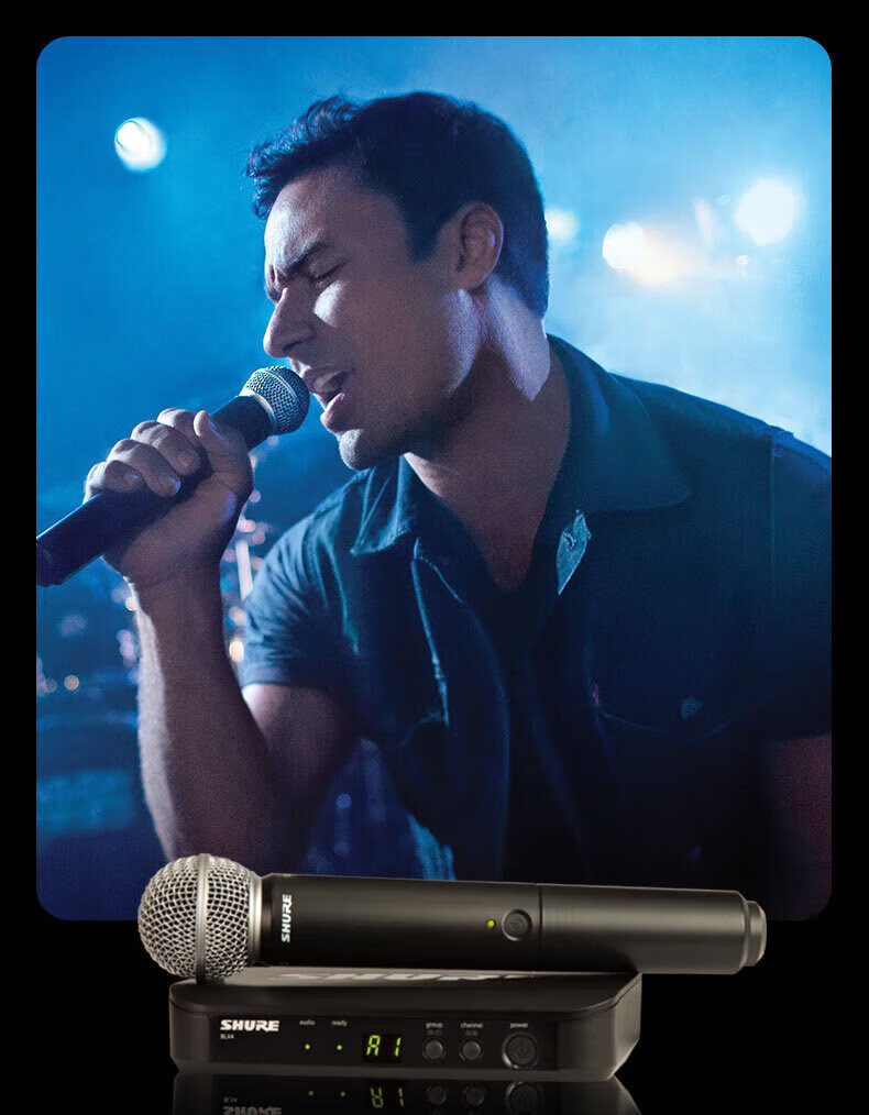 SHURE BLX24/BETA58A Dynamic Handheld Wireless Microphone System One Transmitter One Receiver Professional Karaoke Recording Live Outdoor Stage Performance Conference Microphone 3