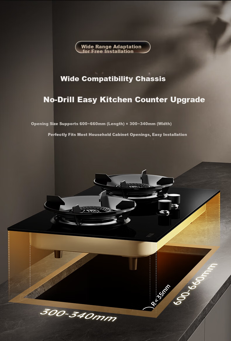 CHIGO Gas Stove with 15% Government Subsidy, 5.0kW High Flame Double Burner, Built-in and Tabletop Glass Panel Gas Cooker JZY-KN108 3