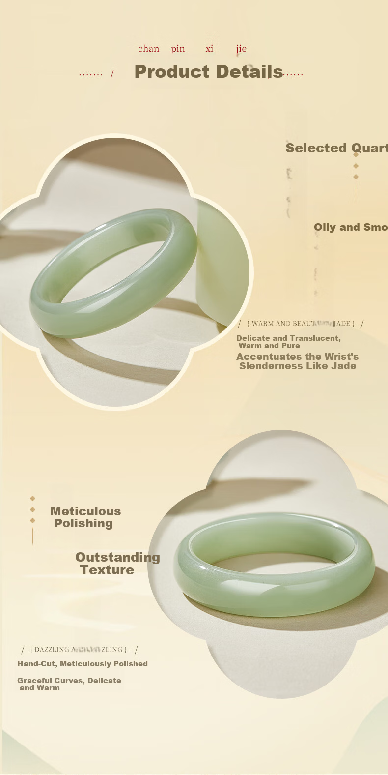 Lao Feng Xiang Quartz Jade Bangle Women's Elegant Wide Green Jade Bracelet Birthday Anniversary Gift for Girlfriend Wife 6