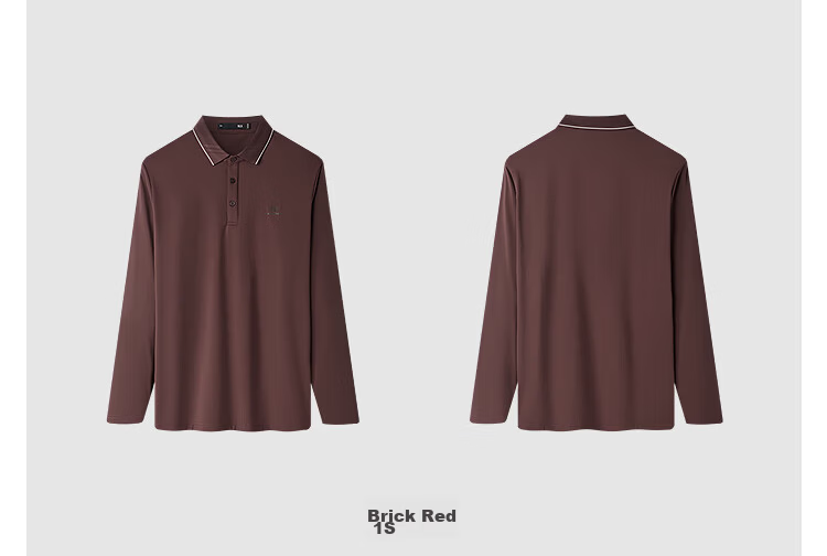 HLAHLA Men's Long Sleeve Polo Shirt Fashionable Collar Comfortable Autumn Long Sleeve 17