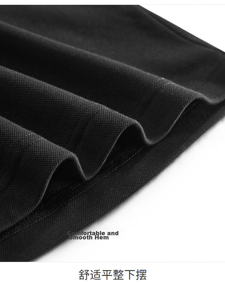 DANCING WOLVES Fleece-Lined Autumn Winter Basic Commuter Skin-Friendly Warm Men's Long Sleeve Polo Shirt 001 Black 175 20