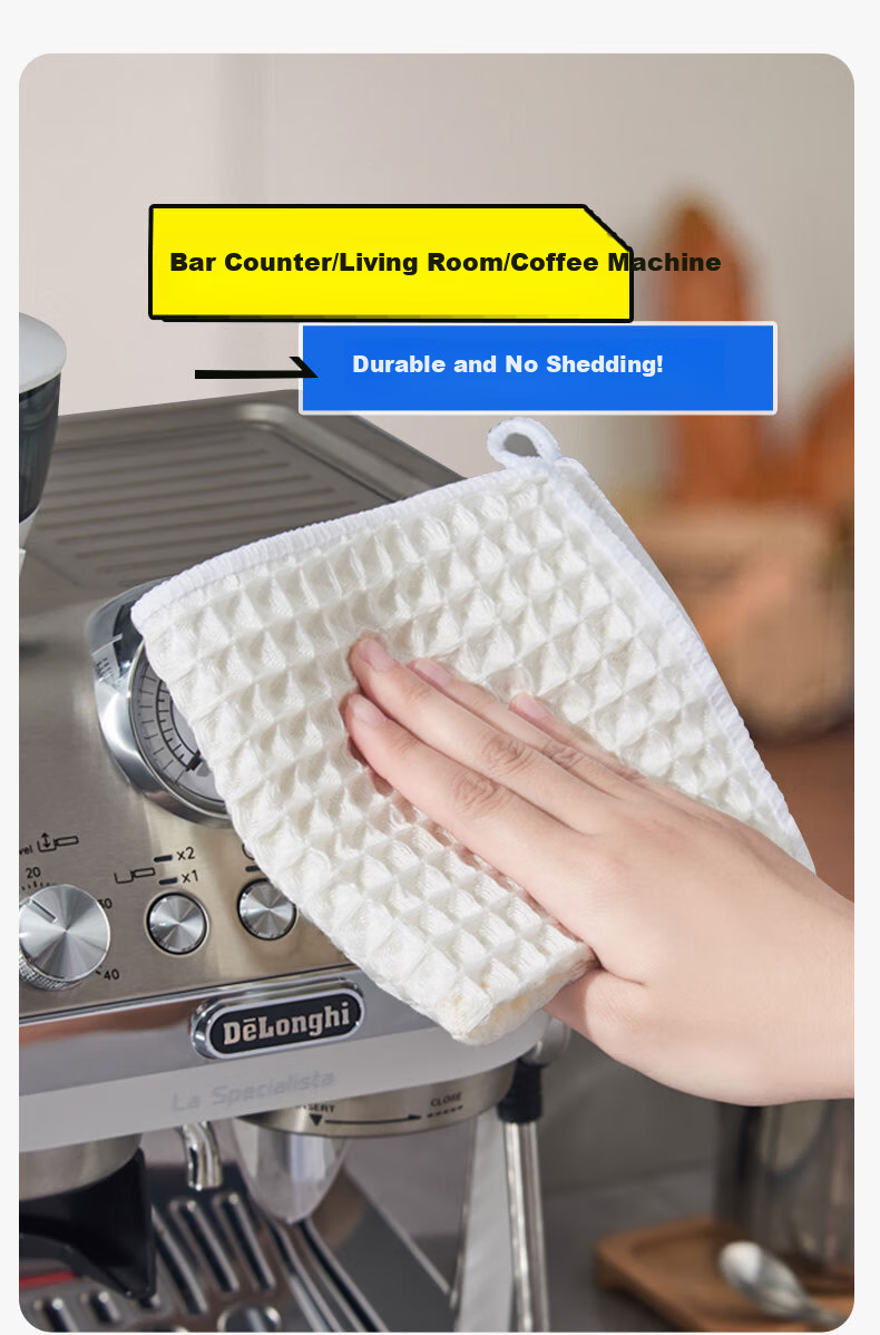 CONDOR Japanese Waffle Cloth 30x30cm 4-Pack Coffee Bar Kitchen Dishcloth Lint-Free Cleaning Cloth 8