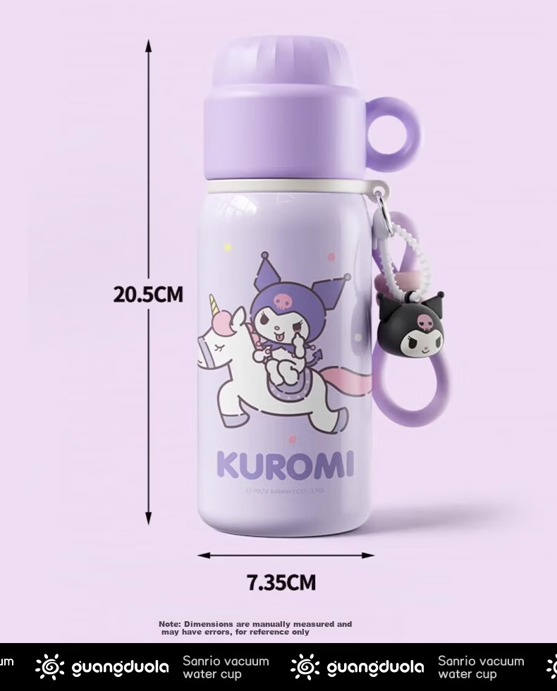 Guangduola Children's Insulated Cup, 316 Stainless Steel Meleti Water Bottle, Elementary School Student Water Jug, Kindergarten School Use, Three-Drinking Straw 9