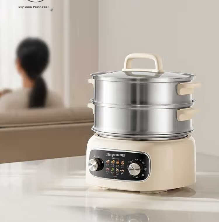 Joyoung 2026 New Stainless Steel 3-Layer Large Capacity Electric Steamer with Double Circulation and High Heat Fast Steaming for Fish Multifunctional Household Electric Cooker 26