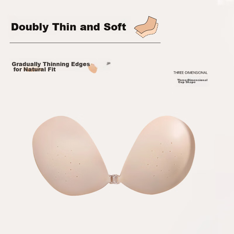 LangSha Invisible Silicone Bra Pads for Women Breathable Seamless Wedding Use Small Flat Chest Lift Push-Up Nude Feel Bra 7