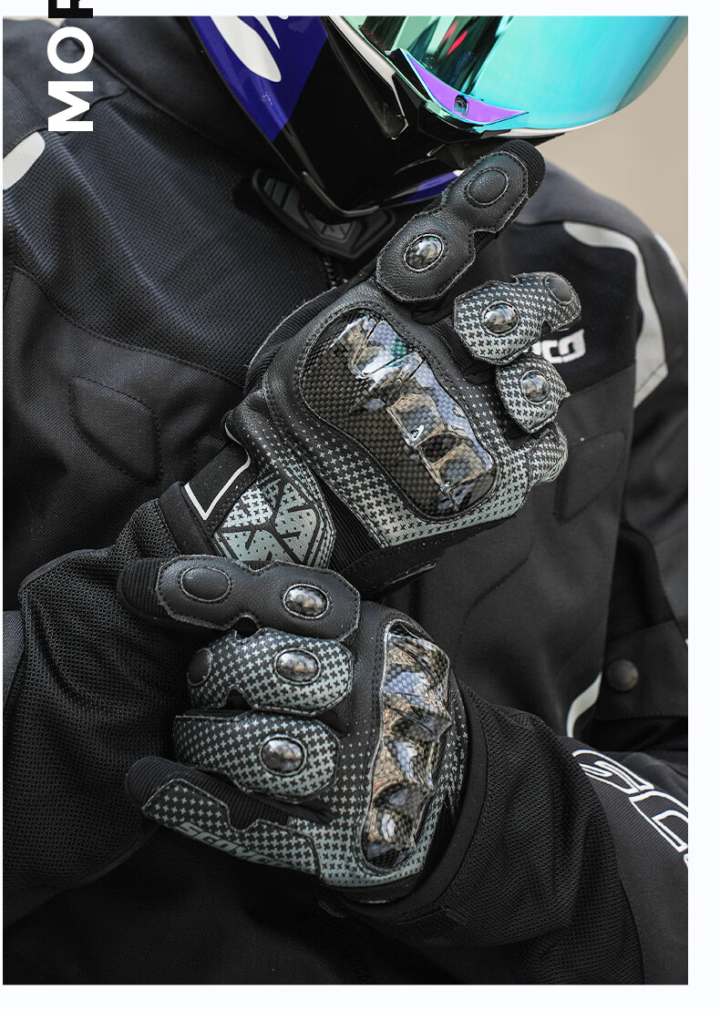 SCOYCO MC230 Motorcycle Gloves, Full-Finger Carbon Fiber Motorcycle Gloves, Anti-Fall, Wear-Resistant, Breathable, Suitable for Riding All Seasons, for Men And Wome 21
