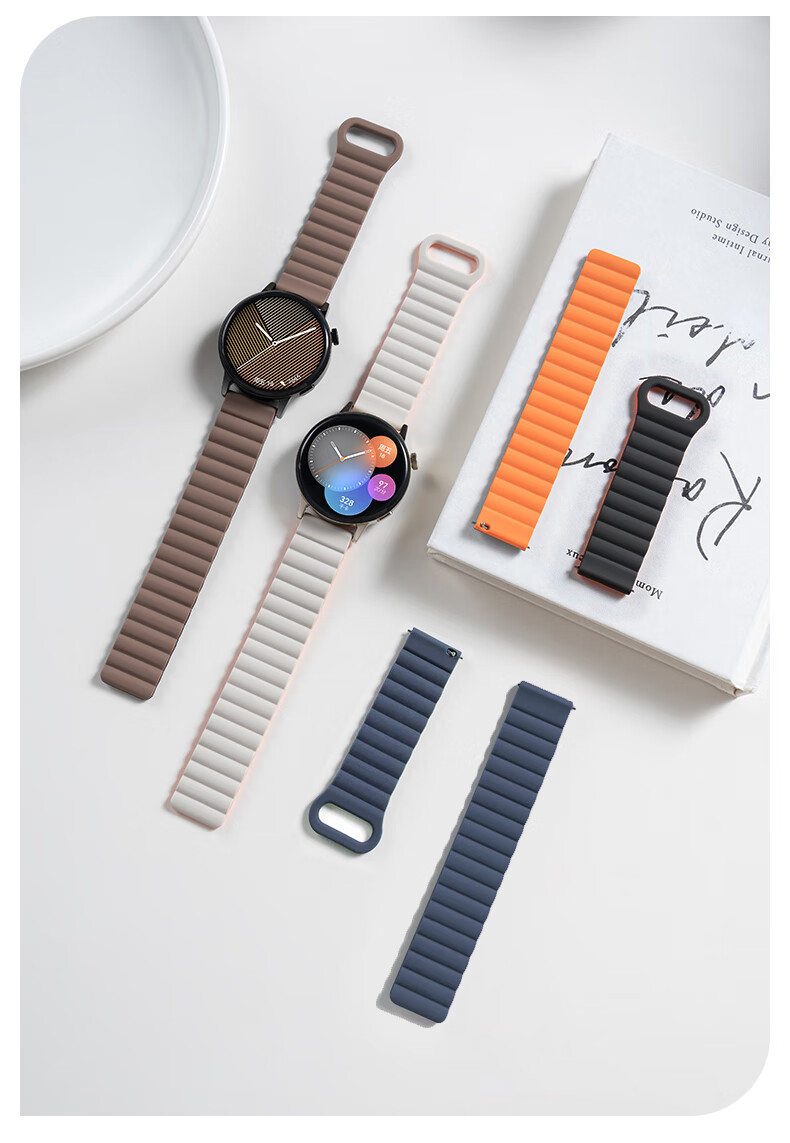Mashi Compatible with Huawei Watch Bands for Watch5/4/3/GT7/6/5/gt4/3/2/Pro/Honor Magic2/OPPO Watch4Pro/X, Magnetic Silicone Strap for Autumn And Winter Wearing 13