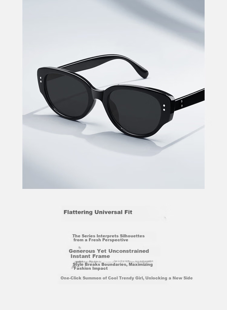 FONHCOO Cat Eye Sunglasses for Women 2026 New High-End Square-Round Face Slimming UV Protection Beach Sunglasses 3