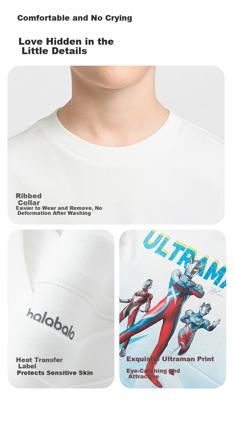 Balabala Boys Short Sleeve T-Shirt Kids 2026 Summer Collection [Ultraman IP Mall Edition] 6