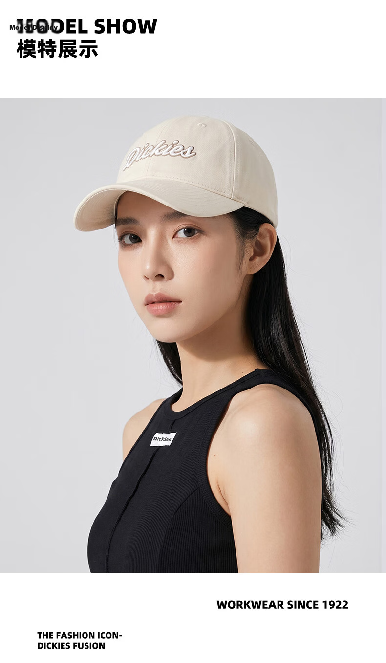 Dickies New Retro Baseball Cap Unisex Soft Top Pure Cotton Duckbill Hat Navy Blue 8