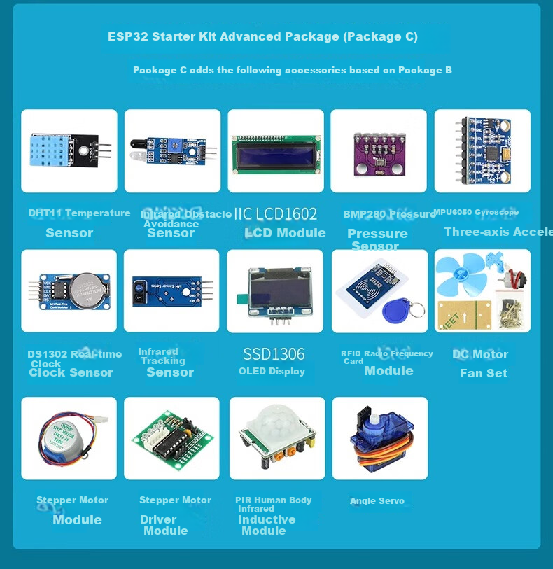 LOBOROBOT ESP32 Development Board IoT Remote Control Misqi Programming Scratch ESP32 Mainboard Kit 11